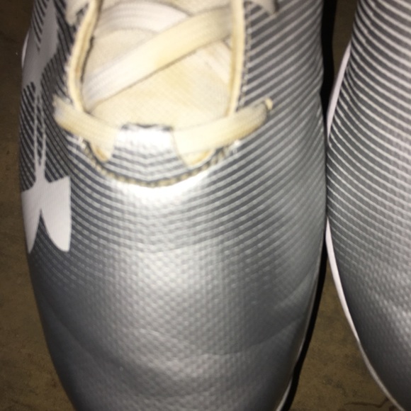 UA Leadoff Low RM Cleats White Silver Men Sz 9.5 - Picture 4 of 16